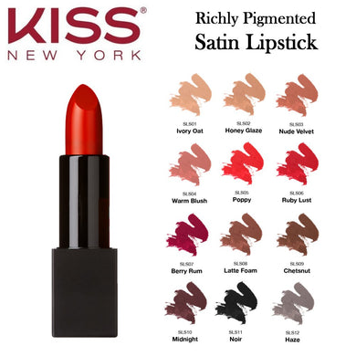 Kiss New York Richly Pigmented Satin Lipstick