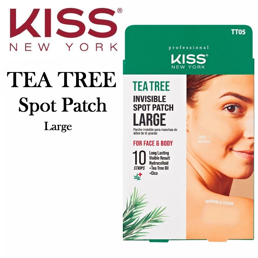 KISS TEA TREE - Invisible Spot Patch - LARGE - Face & Body - 10 Strips #TT05