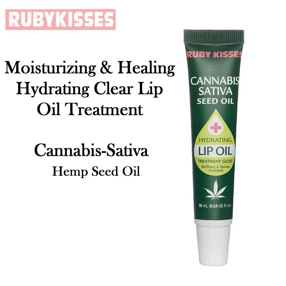 hemp seed lip oil therapy strawberry Ruby Kisses Cannabis-Sativa Moisturizing & Healing Hydrating Clear Lip – EP Beauty Supply