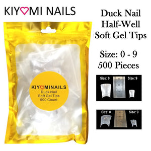 Kiyomi Nails Half Well Duck Nail Soft Gel Tips, 500 Pieces