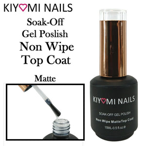 Kiyomi Nails Soak-Off Gel Polish NON WIPE Matte TOP COAT, 0.5 oz