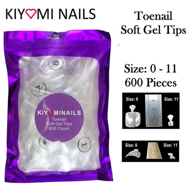 Kiyomi Nails Toenail Soft Gel Tips, 600 Pieces