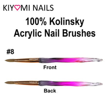 Kiyomi Nails 100% Kolinksy Acrylic Nail Brushes, Pink Handle