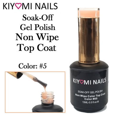 Kiyomi Nails Soak-Off Gel Polish NON WIPE COLOR TOP COAT (Color #5), 0.5 oz