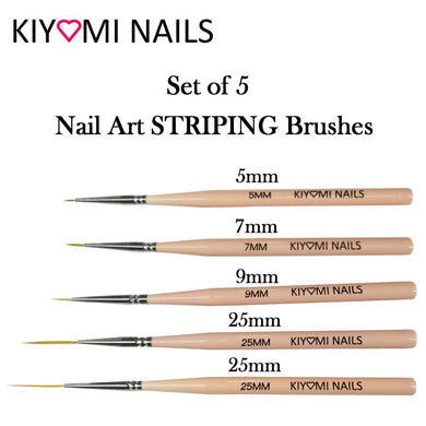 Kiyomi Nails Set of 5 Nail Art Striping Brushes
