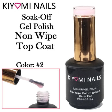 Kiyomi Nails Soak-Off Gel Polish NON WIPE COLOR TOP COAT (Color #2), 0.5 oz