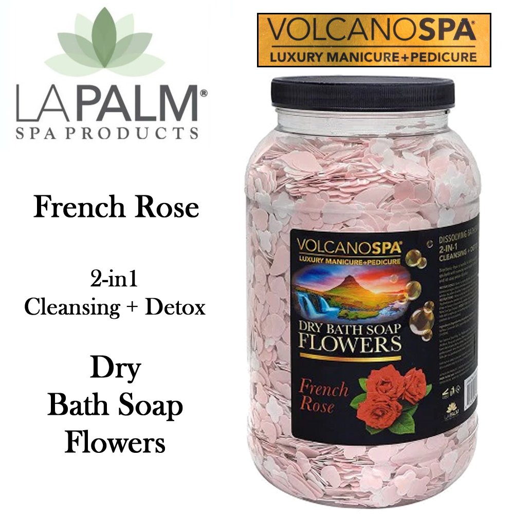 LA Palm Volcano Spa Dry Bath Soap Flowers, French Rose (1 gallon)