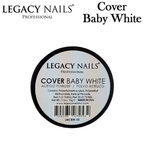 Legacy Nails Acrylic Powder, "Cover Baby White" (Milky White)