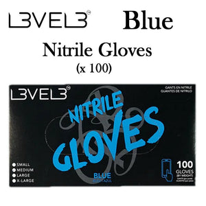 L3VEL3 - Nitrile Gloves (100 Pack) - Blue (S, M, L, XL)