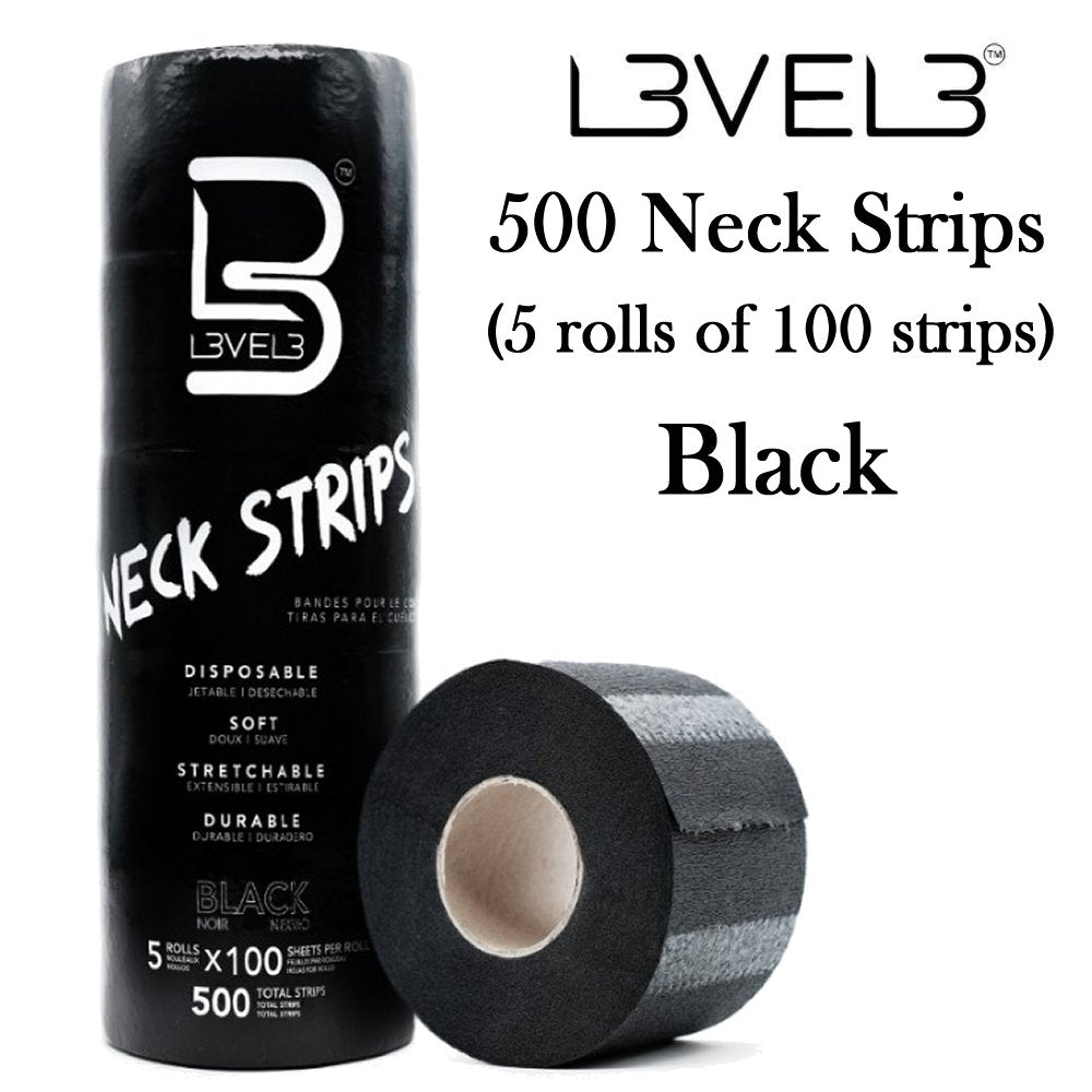 L3VEL3 - Neck Strips (5 Rolls x 100 Sheets each), Black