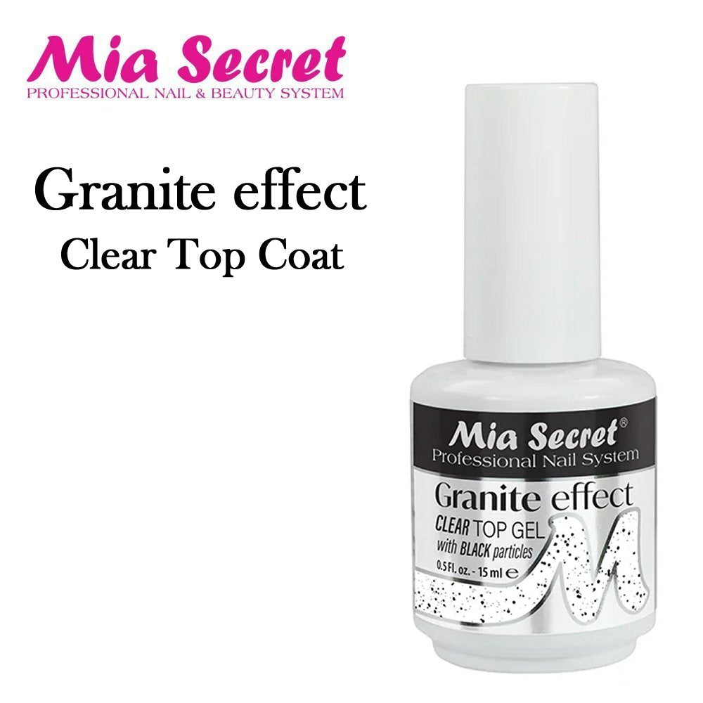 Mia Secret Granite Effect Clear Top Gel, 0.5 oz