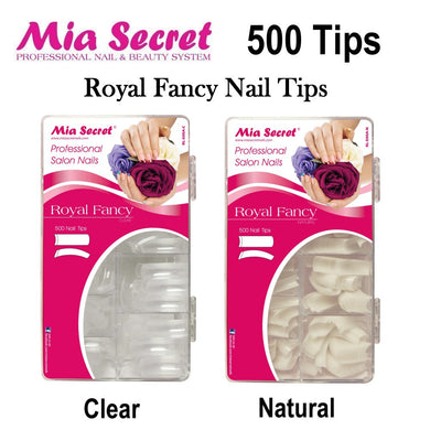 Mia Secret Nail Tips, Royal Fancy 500 Count Nail Tips (Clear and Natural)