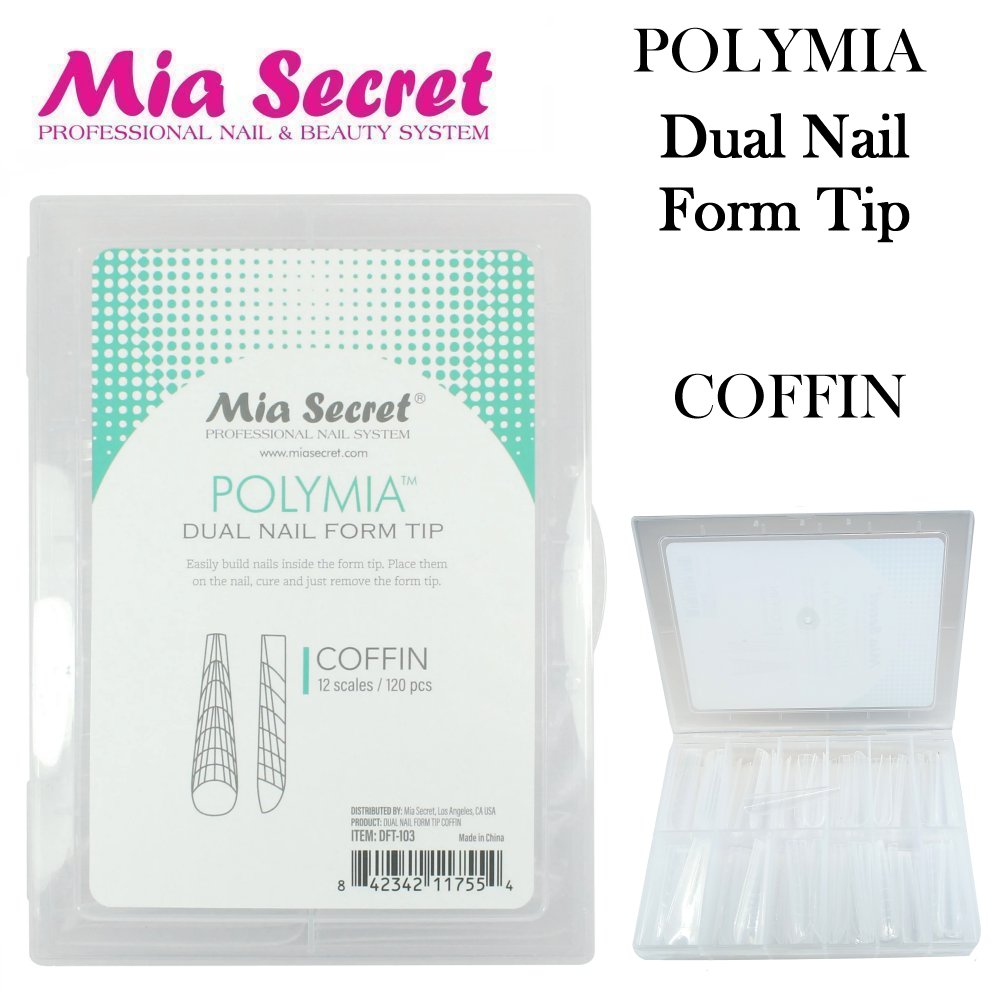 Mia Secret Nail Form Tips, Dual Nail Form Tip - Coffin (12 scales, 120 pieces)