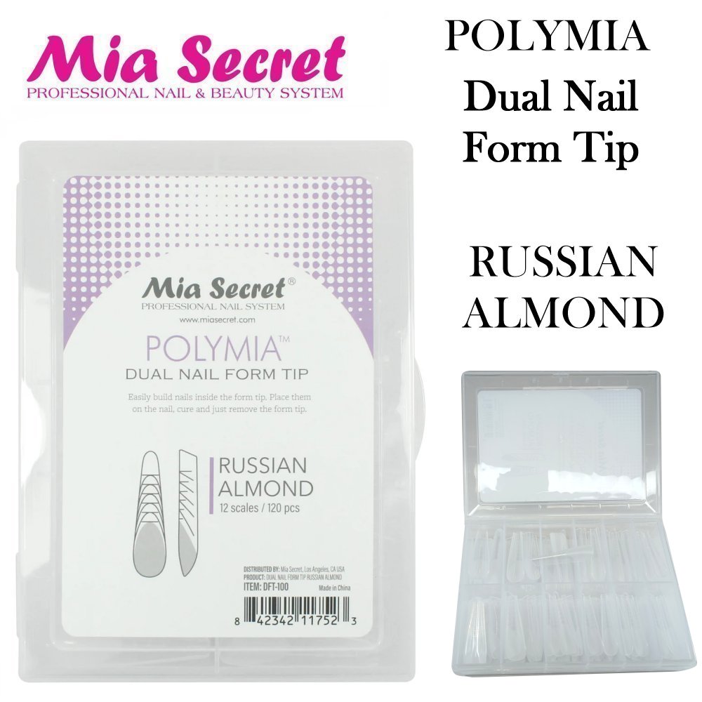 Mia Secret Nail Form Tips, Dual Nail Form Tip - Russian Almond (12 scales, 120 pieces)
