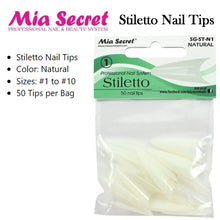Mia Secret Nail Tips, Stiletto "Natural" Nail Tips (Size #1 - #10)