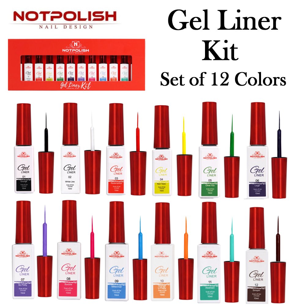 NotPolish Gel Liner Kit, (12 colors)