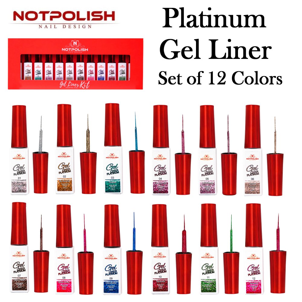 NotPolish Gel Liner Kit, Platinum (12 colors)