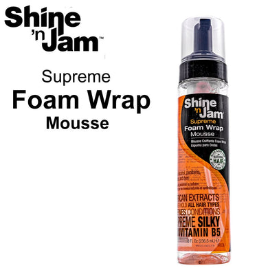 Shine 'n Jam Supreme Foam Wrap Mousse, 8 oz