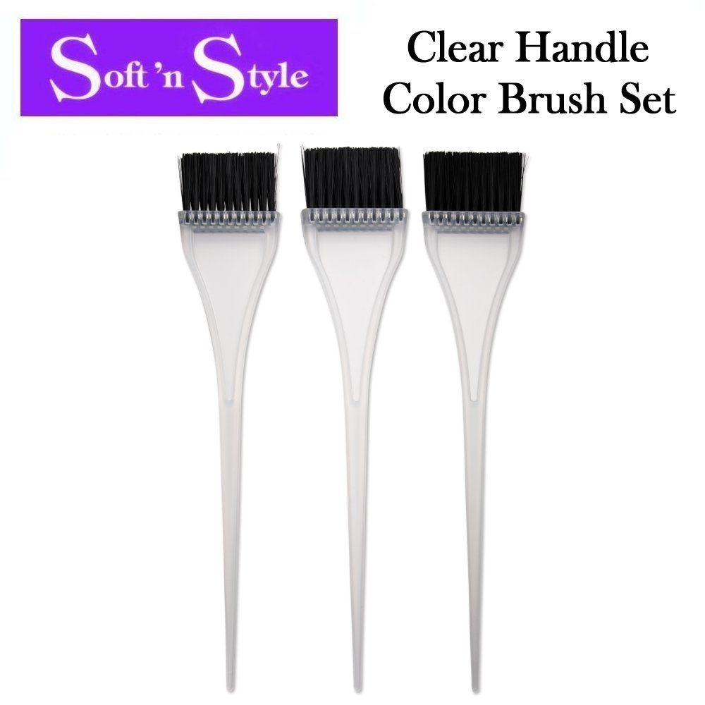 Soft 'n Style Brush, Clear Handle Color Brush Set (TINT-3MD)