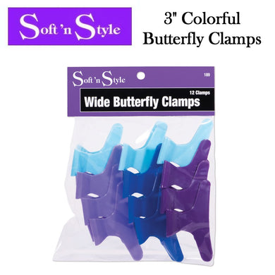 Soft 'n Style Clips, Butterfly Camps, Colorful 3