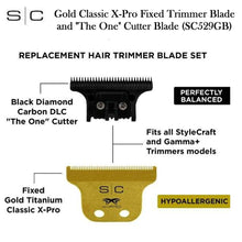 SC Replacement Gold Classic X-Pro Fixed Trimmer Blade and "The One" Cutter Blade (SC529GB)