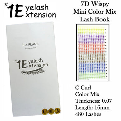 #1 Eyelash 7D Wispy Color Mix Lash Book, 