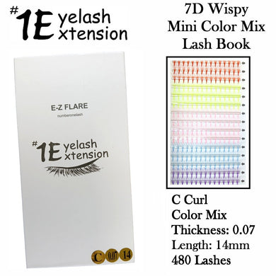 #1 Eyelash 7D Wispy Color Mix Lash Book, 