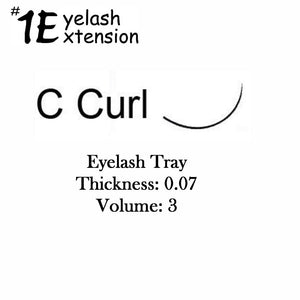 #1 Eyelash Extension "C Curl" 0.07 Thickness 3 Volume Lash Trays