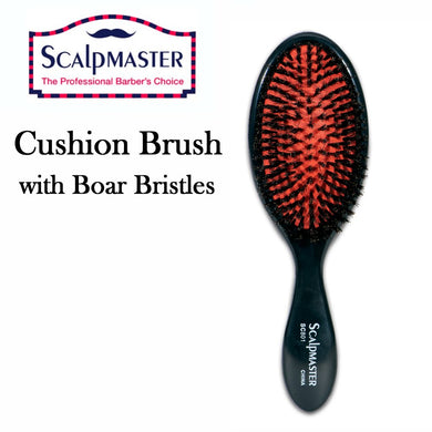 ScalpMaster Brush, Cushion Brush with Boar Bristles, 11 Rows