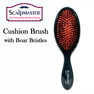 ScalpMaster Brush, Cushion Brush with Boar Bristles, 11 Rows