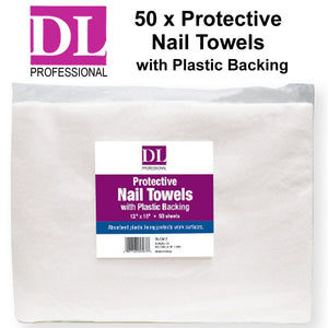 DL Professional Protective Nail Towels with Plastic Backing - 50 sheets (CL-C412)