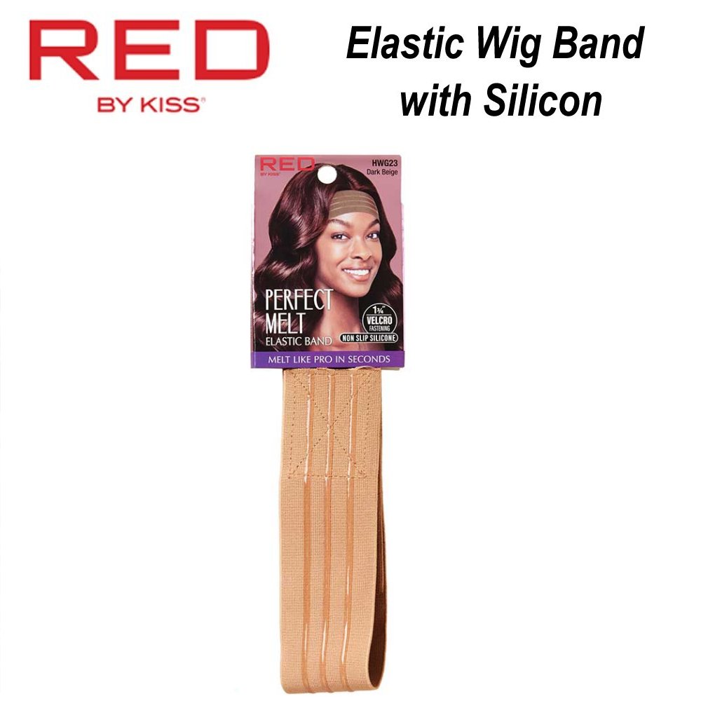 Red by Kiss Wig Band, Wide Dark Beige Premium Elastic Wig Band with Silicon (HWG23)