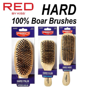 Red by Kiss Professional Boar Brush - Hard Bristle