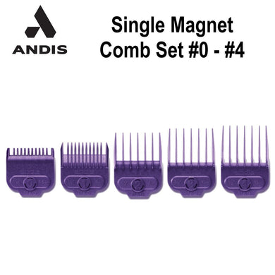 Andis Single Magnet Attachment Combs, #0 - #4 (66345)