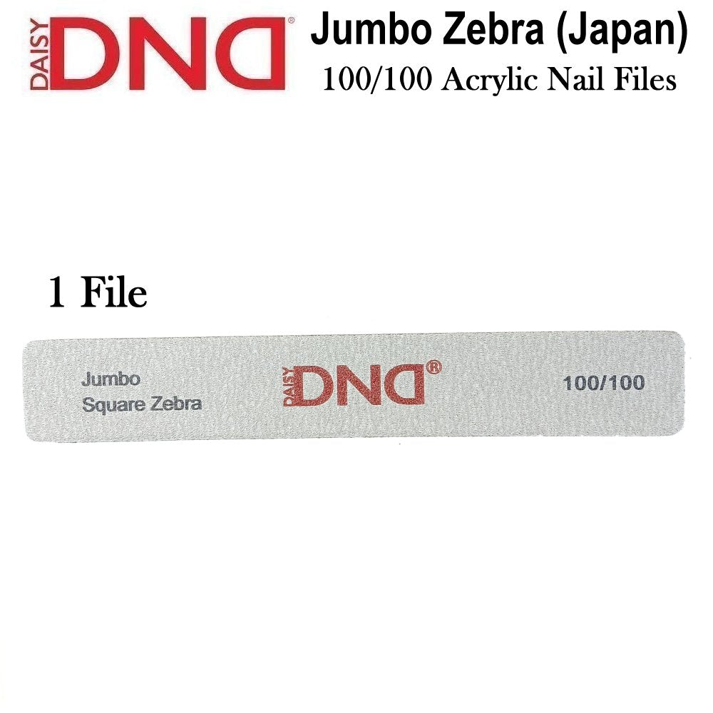 DND Nail File, Jumbo Zebra (Japan) Acrylic Nail File 100/100 Grit