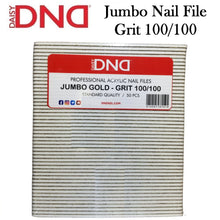 DND Nail File, Jumbo Gold Acrylic Nail File 100/100 Grit