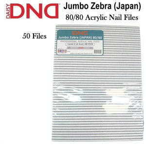 DND Nail File, Jumbo Zebra (Japan) Acrylic Nail File 80/80 Grit