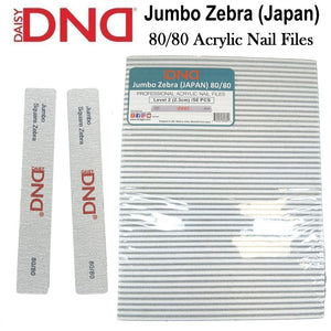 DND Nail File, Jumbo Zebra (Japan) Acrylic Nail File 80/80 Grit