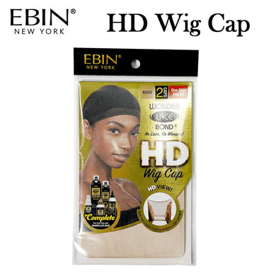 Ebin New York Wig Cap, Beige HD Wig Cap, 2 pieces