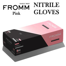 FROMM Gloves, Clear Vinyl Powdered Nitrile Gloves, Pink