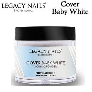 Legacy Nails Acrylic Powder, "Cover Baby White" (Milky White)