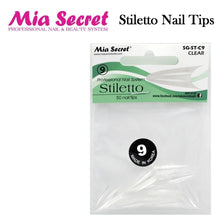 Mia Secret Nail Tips, Stiletto "Clear" Nail Tips (Size #1 - #10)