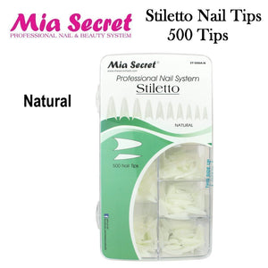 Mia Secret Stiletto 500 Count Nail Tips (Clear and Natural)