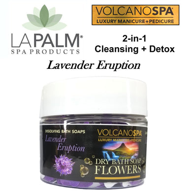 LA Palm Volcano Spa Dry Bath Soap Flowers, Lavender Eruption, (12 oz)