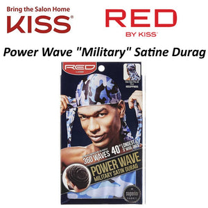 Red by Kiss Durag, "Military" Power Wave Satin Durag, Blue (HDUPPM05)