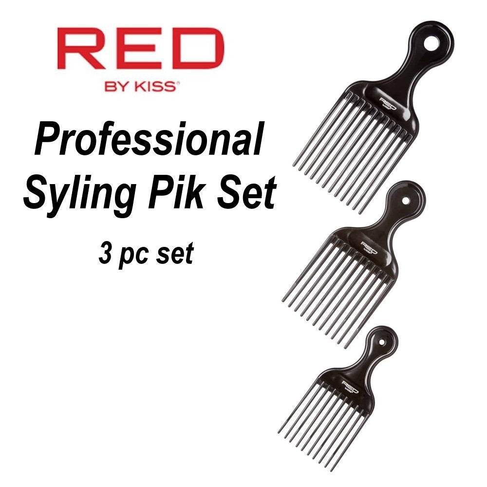 Red by Kiss Professional Afro Styling Pik - 3 Pik Set (CPK05)