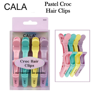 Cala Clips, Pastel Croc Hair Clips, 4 pieces (66228)