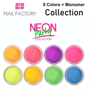 Nail Factory Acrylic Collection "Neon Party Collection" (8 colors + monomer)