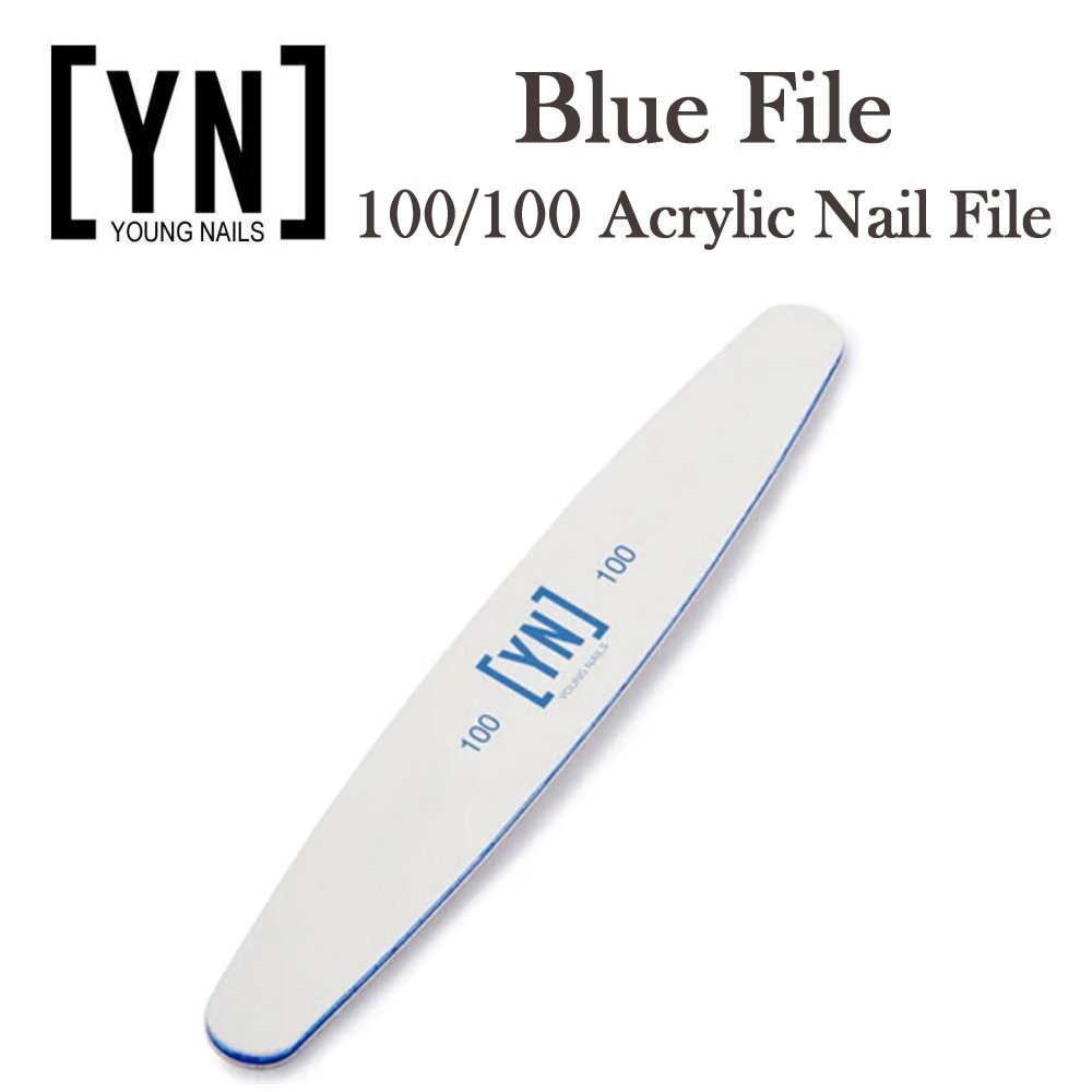 Young Nails Nail File, Blue Acrylic Nail File 100/100 Grit