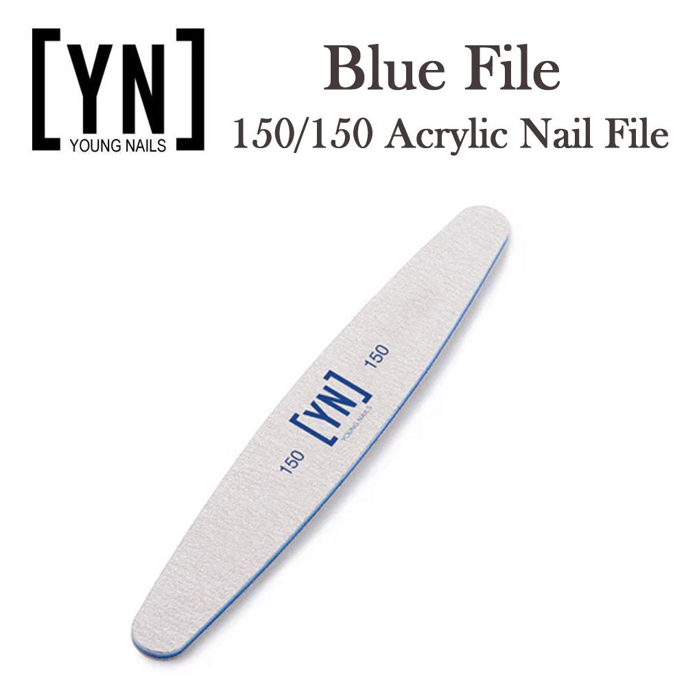 Young Nails Nail File, Blue Acrylic Nail File 150/150 Grit